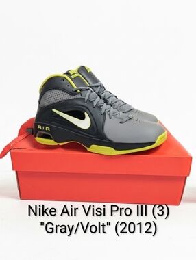 Nike Air Visi Pro III (3) Rare "Gray/Volt" (2012) Mens 11 NEW W/OG BOX